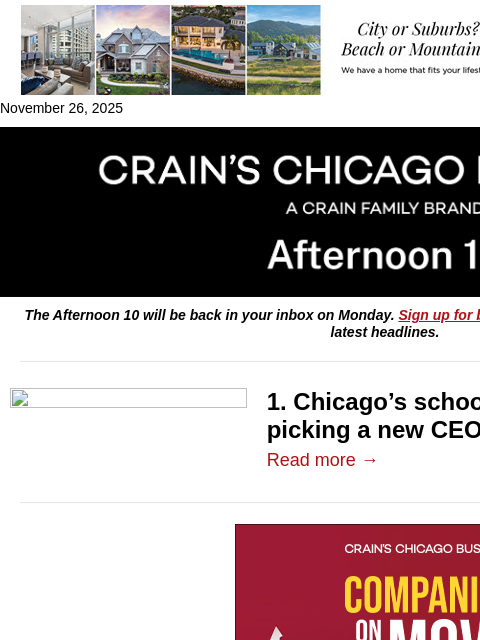 crainalerts newsletter: CPS waits for its next leader