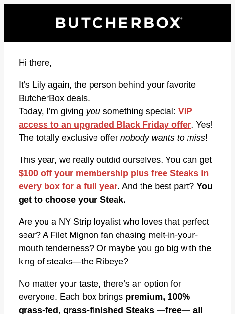 butcherbox newsletter: ⚠️ Your VIP Black Friday Early Access
