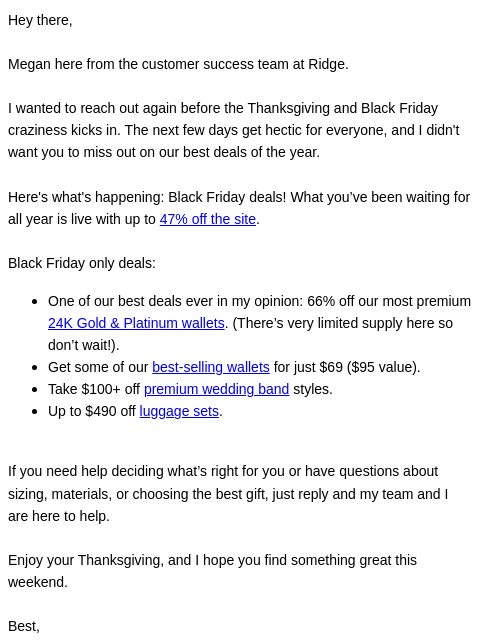 ridge newsletter: Before the rush