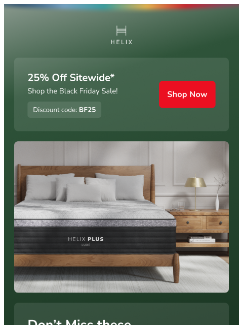helixsleep newsletter: Here’s your 25% Black Friday discount code