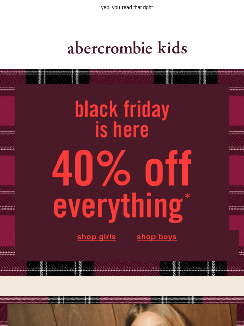 abercrombie newsletter: even new arrivals are 40% OFF 🥰