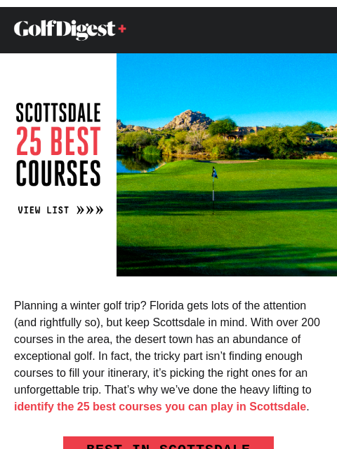 golfdigest newsletter: The Scottsdale courses you should play