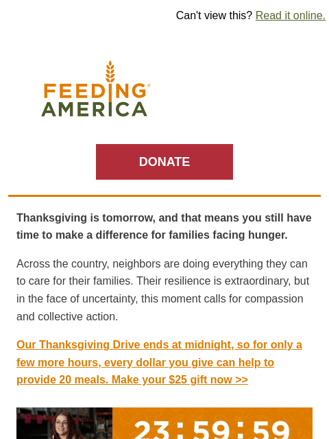 feedingamerica newsletter: Helping families like mine focus on what matters