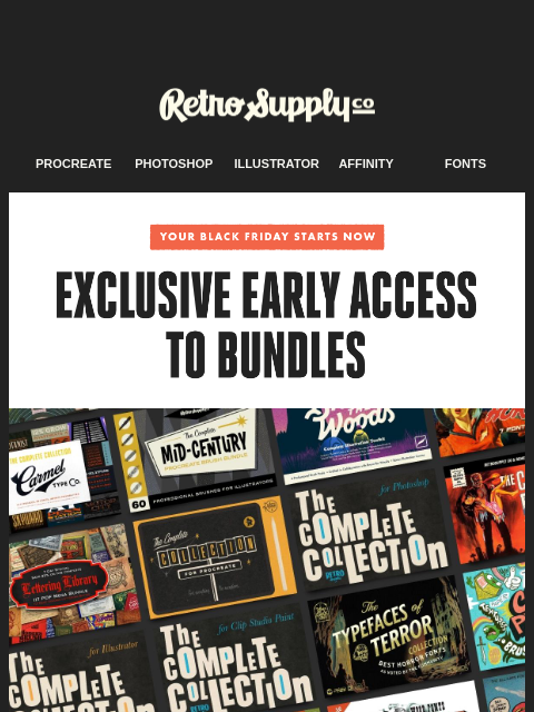 As a RetroSupply subscriber, you get first access to 50% off bundle deals. Plus, when new products are added to any bundle within 30 days, you'll get them free. ͏ ͏ ͏ ͏ ͏ ͏ ͏ ͏ ͏ ͏ ͏ ͏ ͏ ͏ ͏ ͏ ͏ ͏