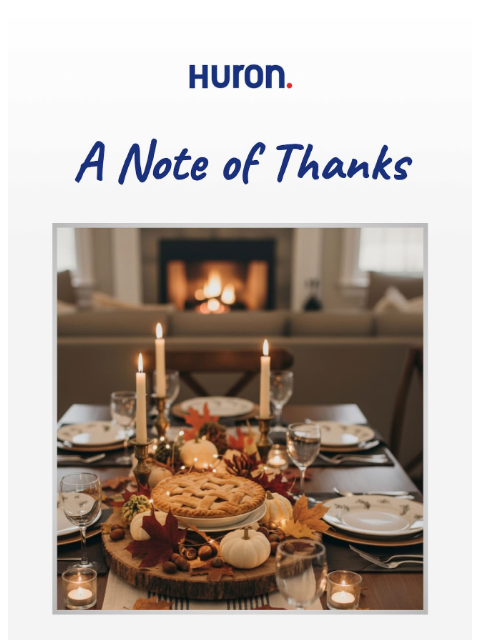 usehuron newsletter: We appreciate you.