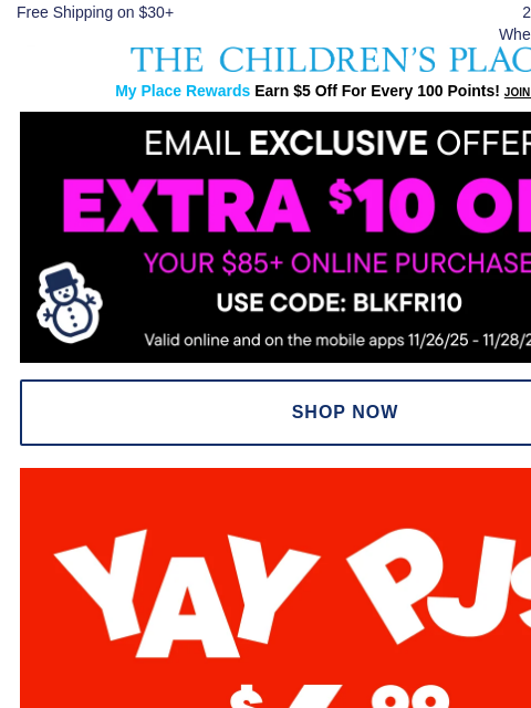 childrensplace newsletter: Don’t Sleep on These $6.99+ PJ Deals 😴