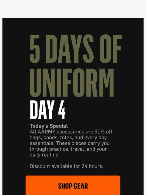 aarmy newsletter: Save 30% on Accessories 🫡