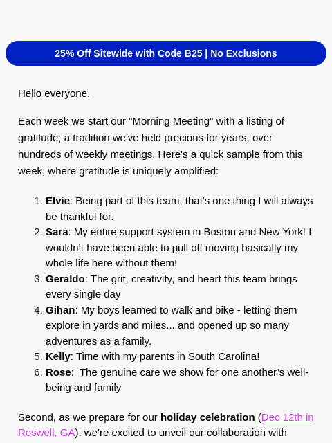 ministryofsupply newsletter: Thanksgiving List and Collaboration