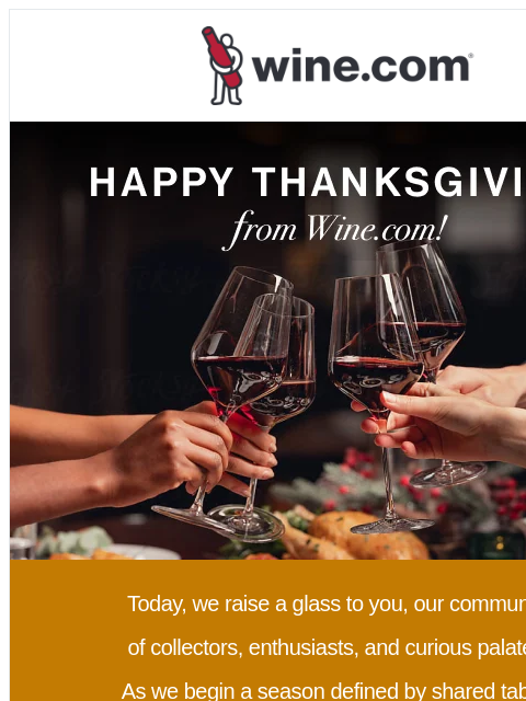 wine newsletter: A Thanksgiving Toast from Wine.com