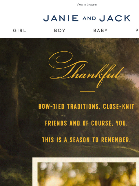 janieandjack newsletter: For the ones we’re thankful for (that’s you)