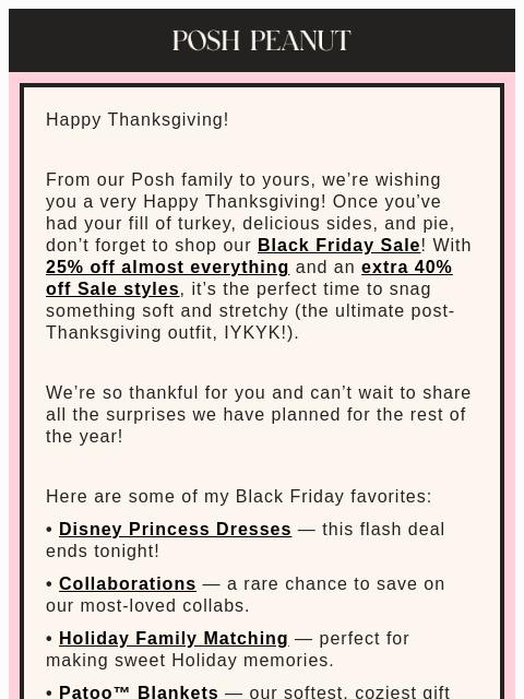 poshpeanut newsletter: 🦃👋🏼 Fiona, here