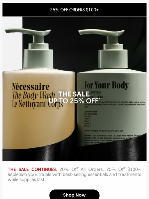 necessaire newsletter: Shop 25% Off*