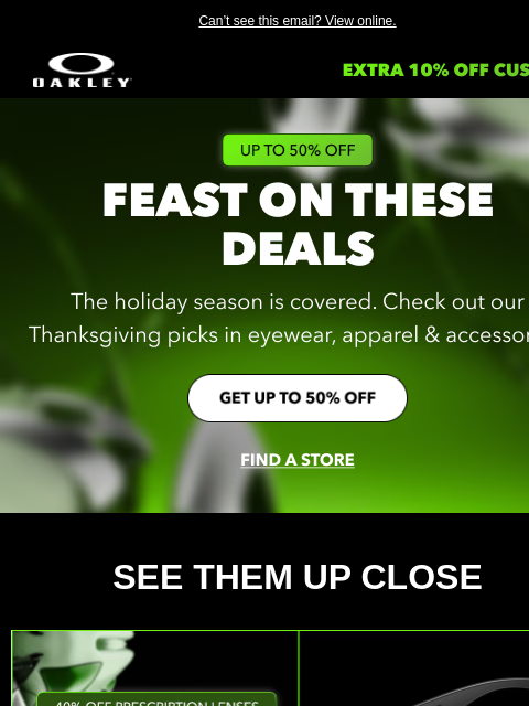 oakley newsletter: Thanksgiving Deals | Up To 50% Off