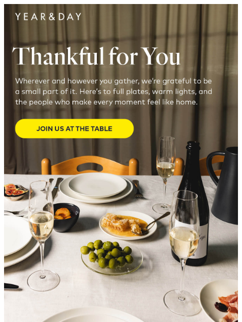 yearandday newsletter: Grateful for a seat at your table