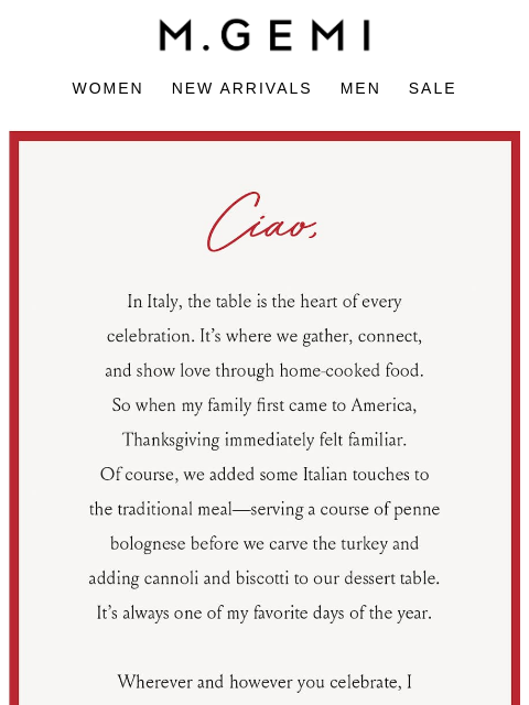 mgemi newsletter: A Thanksgiving Message From Maria