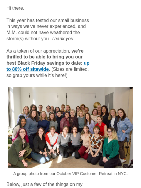 mmlafleur newsletter: Our best Black Friday Event ever—plus, 7 things I'...