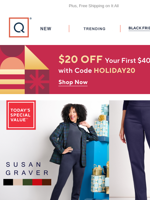 qvcemail newsletter: Susan Graver TSV® + Get $20 Off