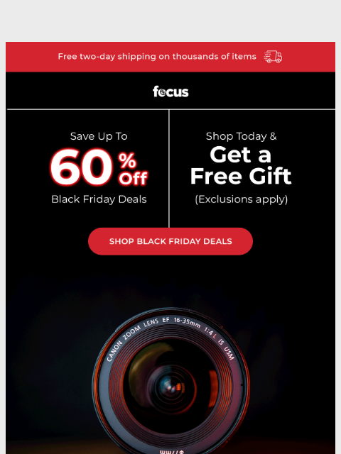 focuscamera newsletter: New Black Friday deals + Free gift with purchase �...