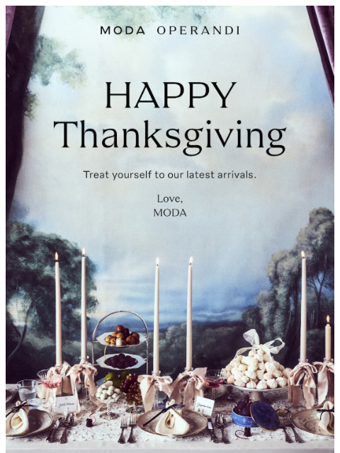modaoperandi newsletter: Happy THANKSGIVING