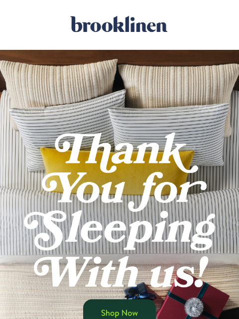 brooklinen newsletter: From Us to You, Happy Holidays