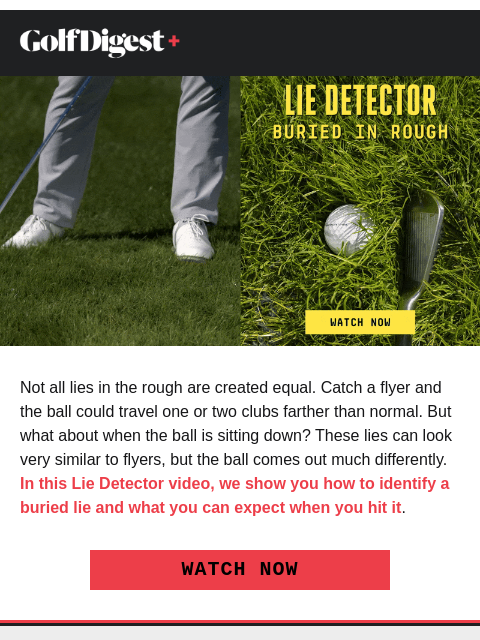 golfdigest newsletter: Bad lie in the rough? Here’s what to do next
