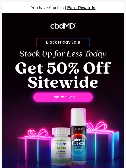 cbdmd newsletter: Gobble Up to 60% Off Today
