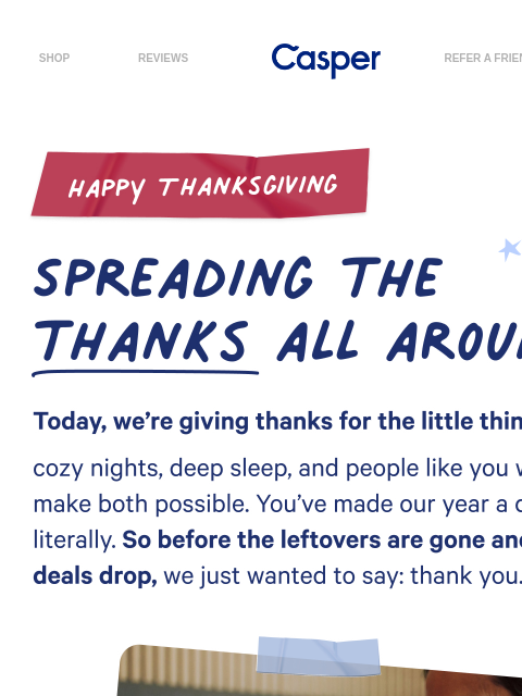 casper newsletter: 35% off Max mattresses + sitewide deals