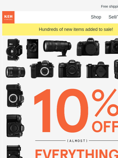 Black Friday is in full swing! Use code BFCM24 for 10% off camera gear sitewide* until 12/2. Free shipping on orders $75+ KEH logo Shop Sell/Trade Blog Hundreds of new items added to sale! shop black