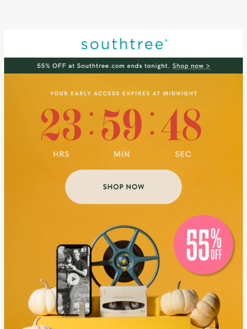 Happy Thanksgiving from Southtree! Save 55% when you order today. There's never been a better time to get started digitally preserving your home movies and photos. ͏ ͏ ͏ ͏ ͏ ͏ ͏ ͏ ͏ ͏ ͏ ͏ ͏ ͏ ͏ ͏ ͏