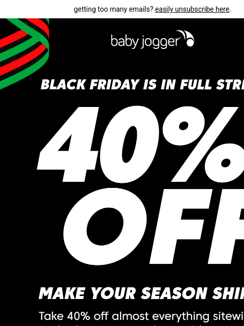 babyjogger newsletter: bright deals. bold moves. black friday 🖤
