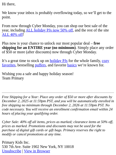 primary newsletter: A quick note on Black Friday: our BEST deals of th...