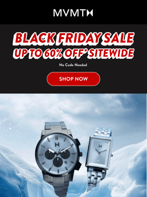 mvmt newsletter: It’s Time. Blue Dials. Black Friday Prices