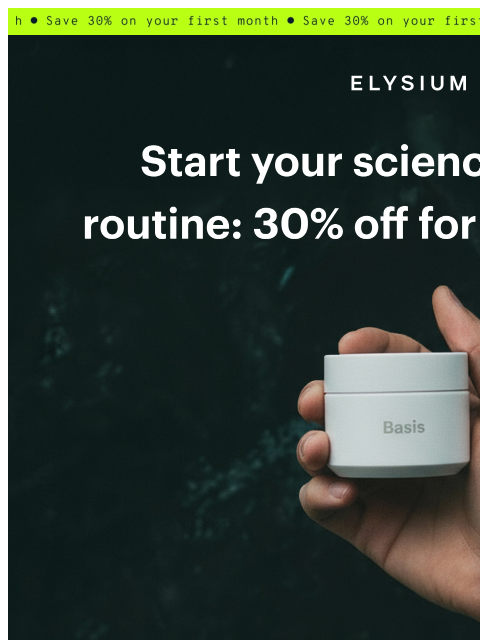 elysiumhealth newsletter: Take 30% off for Black Friday and start your longe...