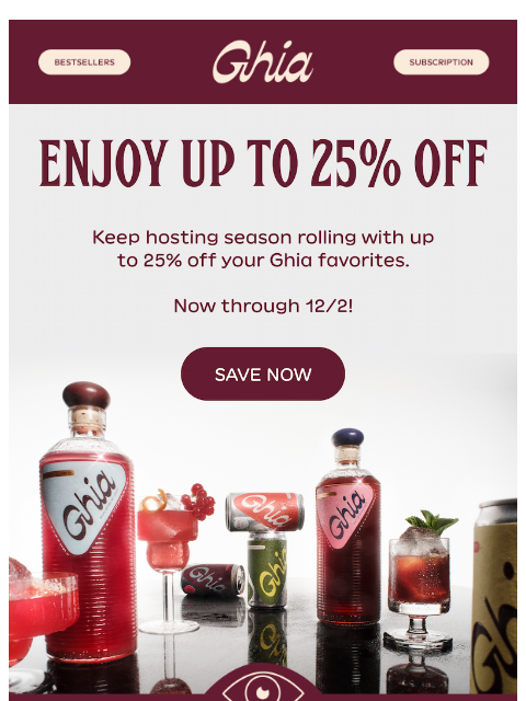 drinkghia newsletter: Up To 25% Off Continues