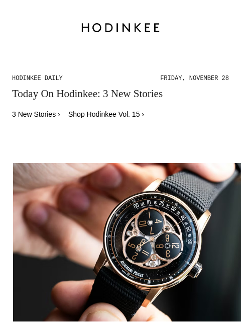 hodinkee newsletter: Hodinkee Daily | 11/28/2025