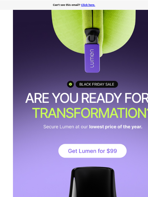 lumen newsletter: Happy Black Friday! Secure Lumen for $99