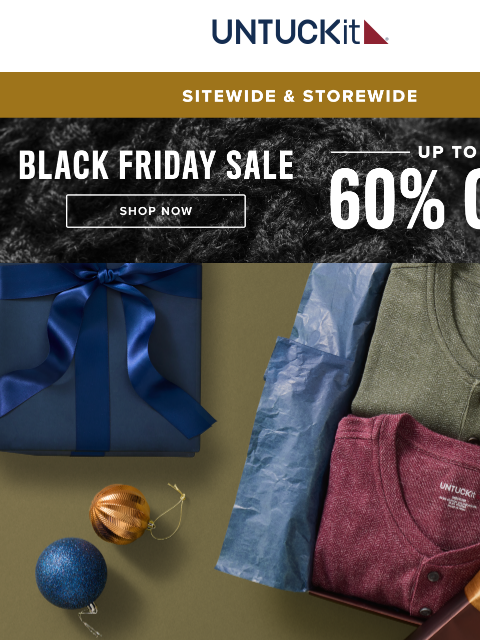 untuckit newsletter: Our Biggest Sale Of The Year ❄️🎁 Holiday Gifts at...