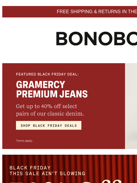 bonobos newsletter: Up to 70% Off Sale + 30% Off Almost Everything Els...