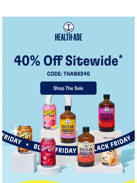health-ade newsletter: Feel the Love: 40% Off! 🖤
