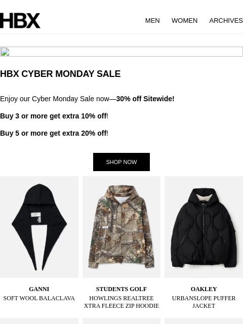 hbx newsletter: HBX CYBER MONDAY SALE