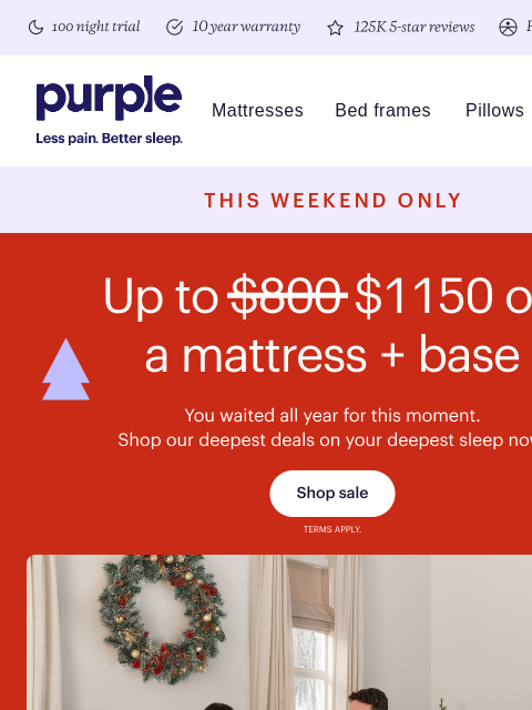 purple newsletter: THIS WEEKEND ONLY: Up to $1150 off