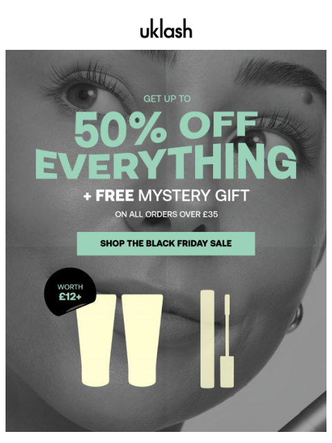 uklash newsletter: 🖤🔥 Up to 50% OFF + a FREE Gift (worth £12+)