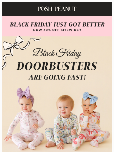 poshpeanut newsletter: 🖤🎉🖤🎉 Don’t Miss Our Doorbusters!