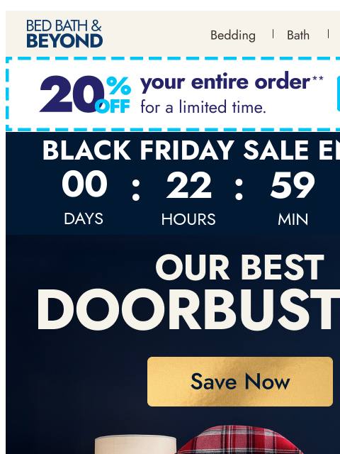 bedbathandbeyond newsletter: Black Friday doorbusters—don’t miss this!