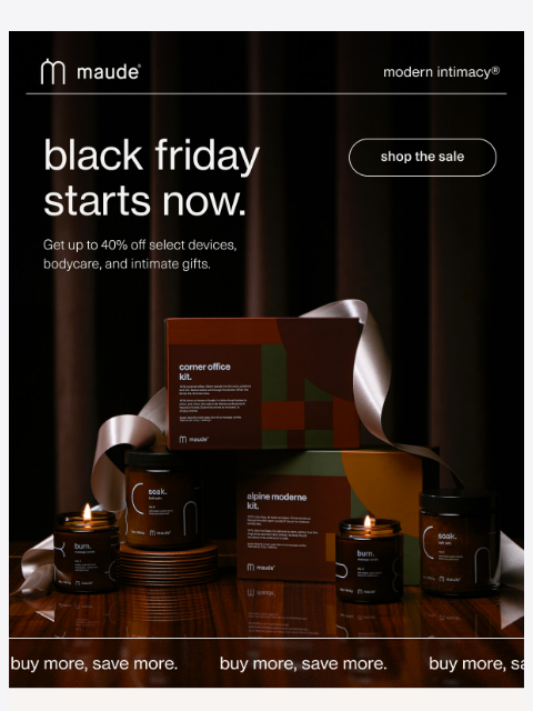 getmaude newsletter: up to 40% off sitewide.