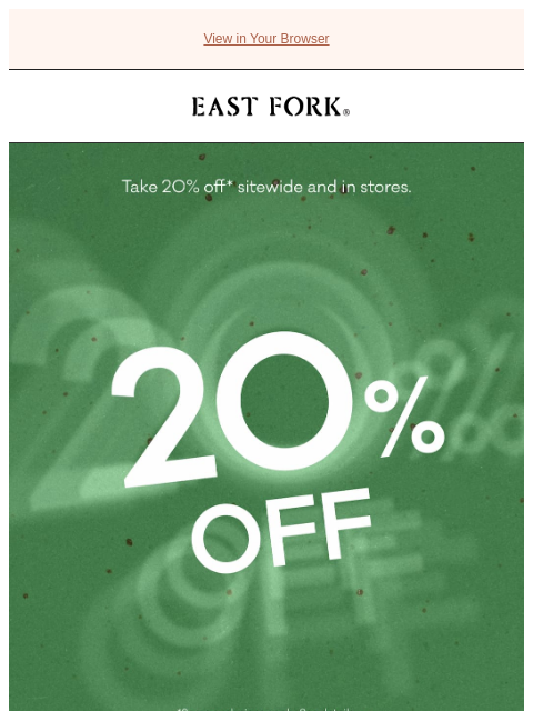 eastfork newsletter: Take 20% off this Black Friday