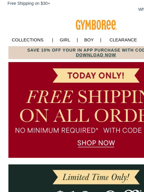 gymboree newsletter: Last Chance! Your Extra $10 Off Coupon Ends Tonigh...