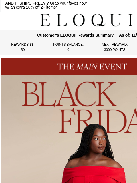 eloquii newsletter: 50% off LITERALLY everything ​