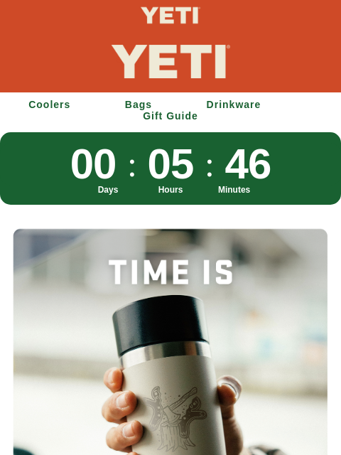 yeti newsletter: Final Hours For Free Holiday Custom