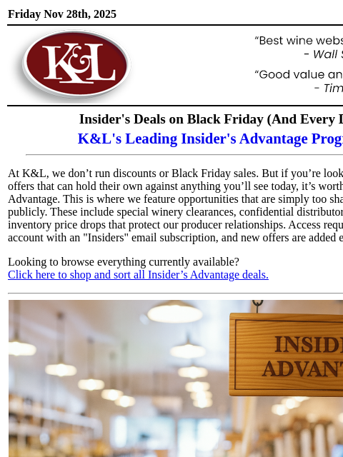 klwines newsletter: Where the Best Deals Already Live (No Black Friday...